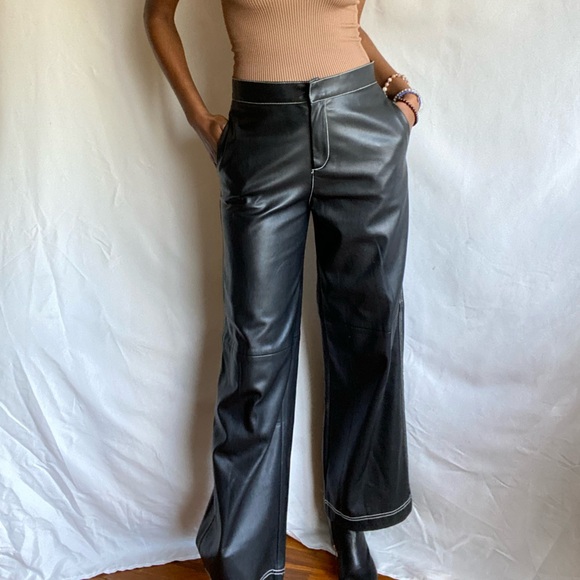 Vegan leather full length pants - Picture 6 of 7